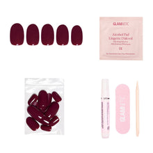 Load image into Gallery viewer, Berry Maroon Press-On Nails | Fall Solids | Short Round
