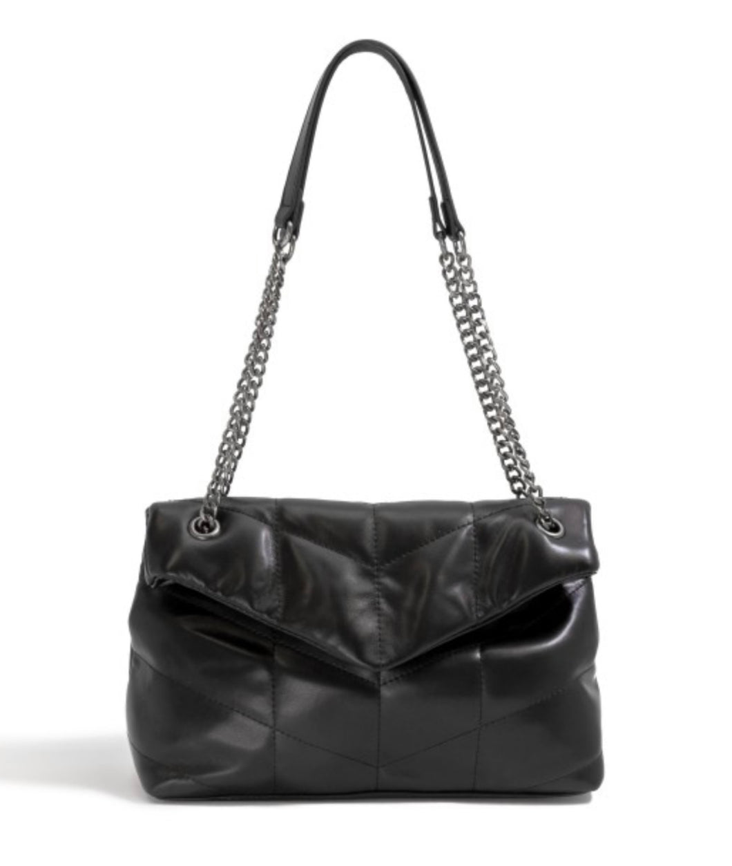 Black Vegan Leather Crossbody Bag