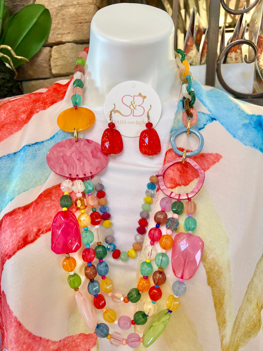 Spring Multicolor Necklace Set