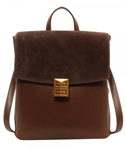 Dark Brown Vegan Leather Backpack