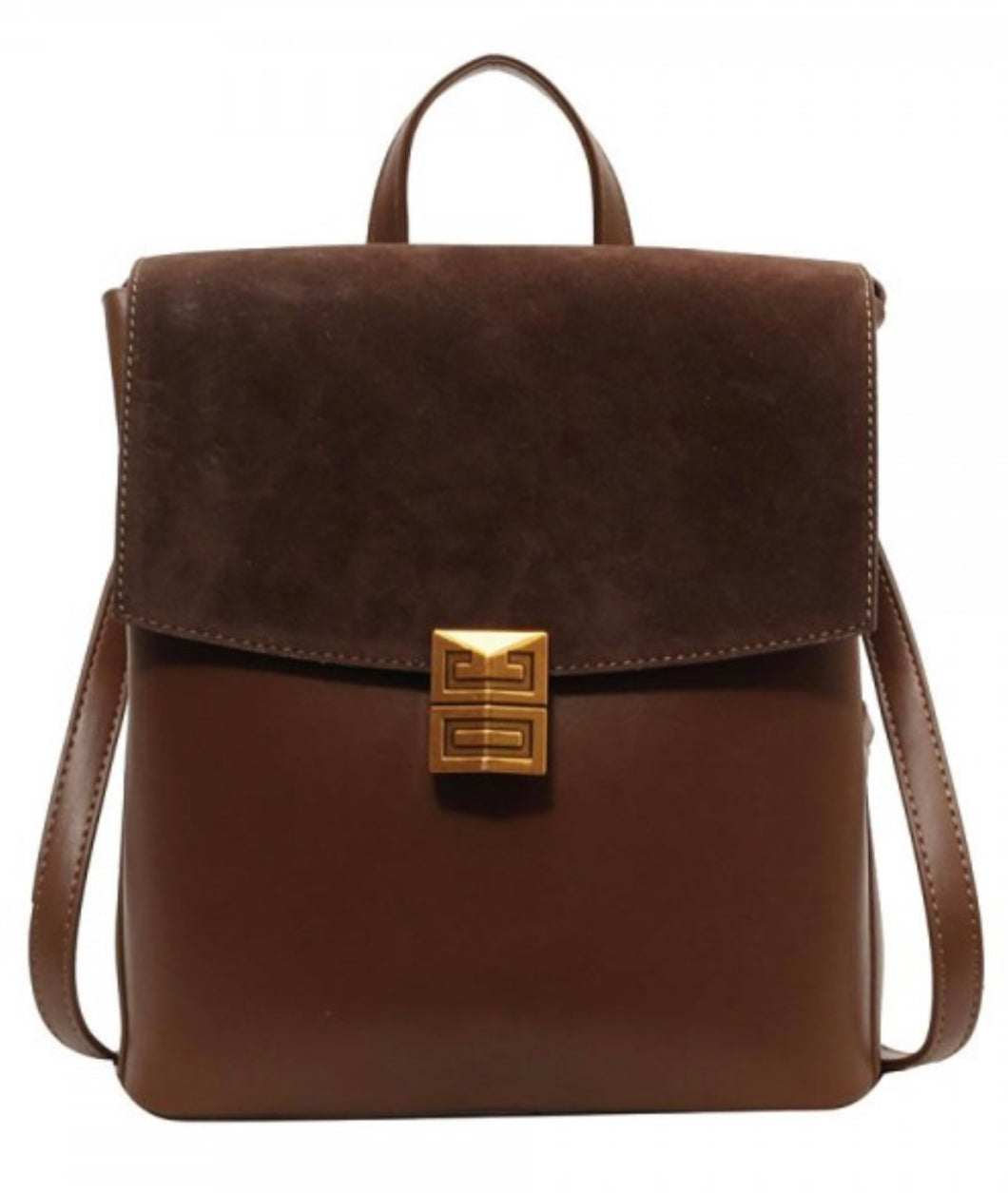 Dark Brown Vegan Leather Backpack