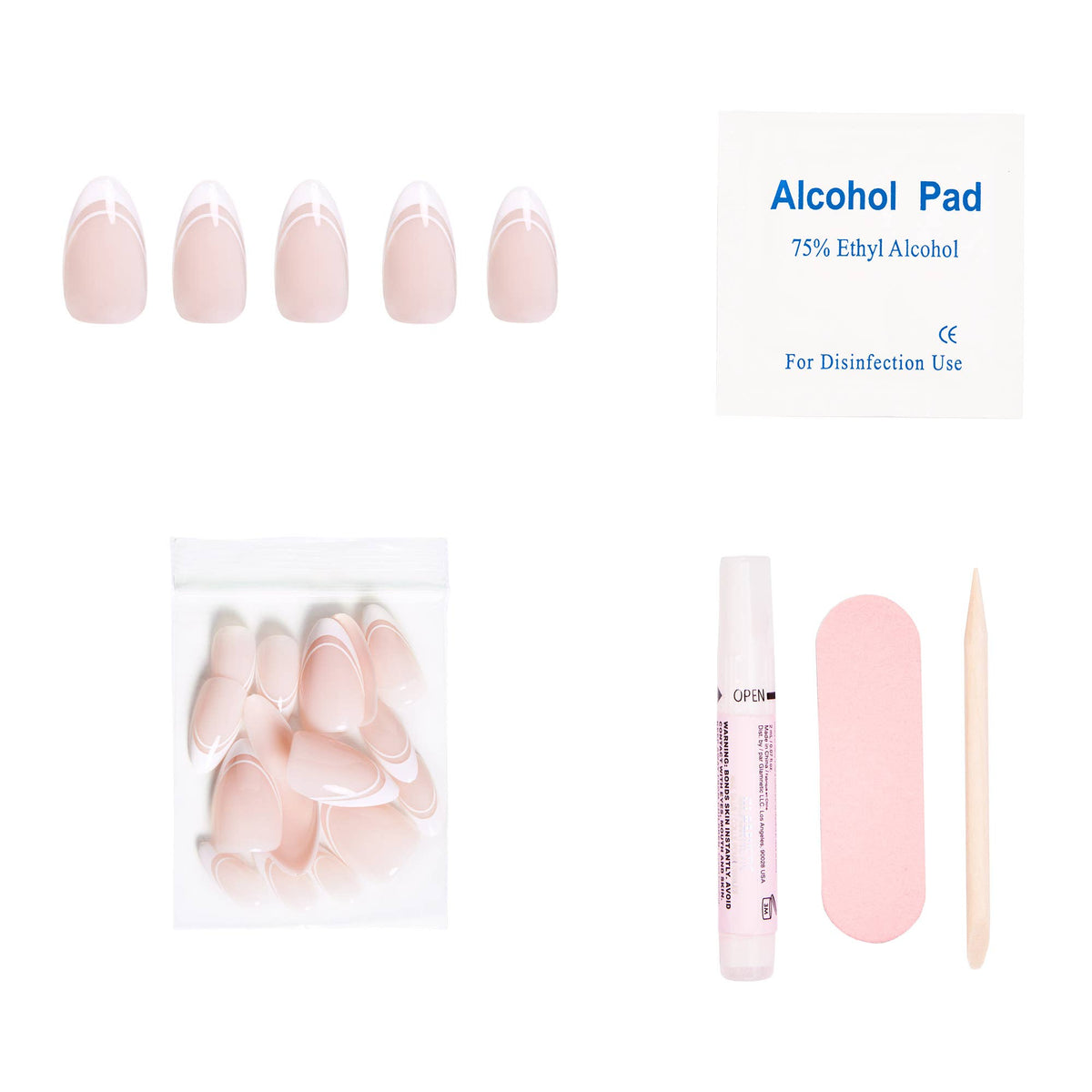 Paris Press-On Nails | Classic French Tip Short Almond