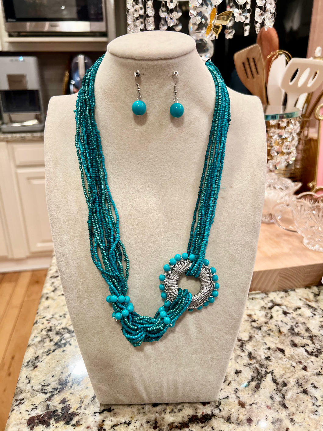 Turquoise Beaded Necklace Set