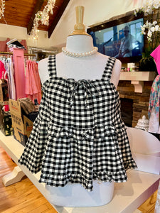 Black Gingham Tank