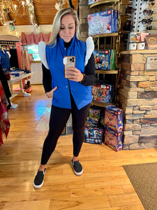 Royal Blue & White Puffer Vest