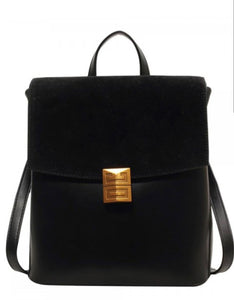 Black Vegan Leather Backpack