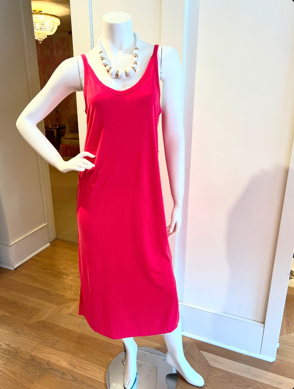 fitted lace wedding dress Raspberry Midi Tank Dress Small