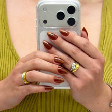 Load image into Gallery viewer, Sicilian Sun Press-On Nails | Brown Velvet Short Almond
