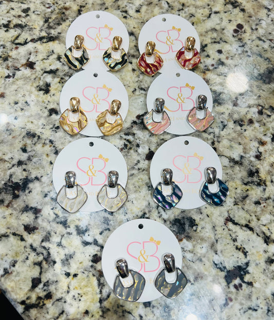Iridescent Marbled Earrings
