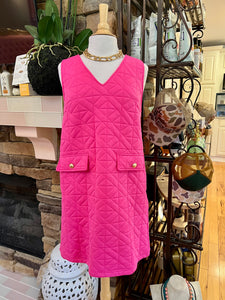 Pink Quilted Sheath Dress