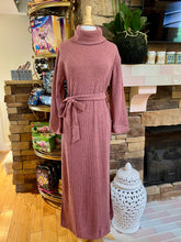 Load image into Gallery viewer, Berry Waffle Knit Turtleneck Dress
