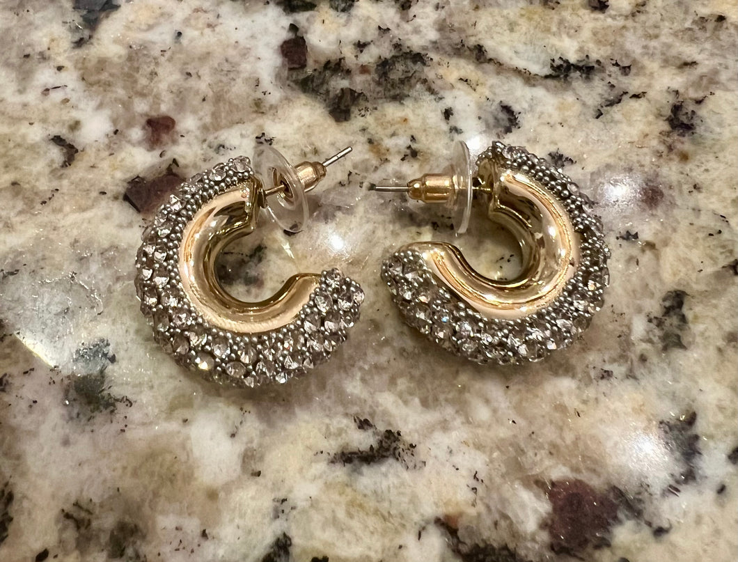 Rhinestone Mini Hoop Earring