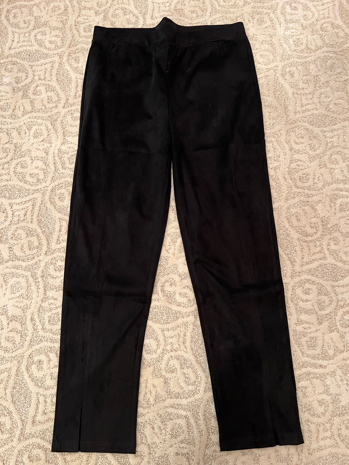 Black Ultra Suede Pant w/Seam Detail
