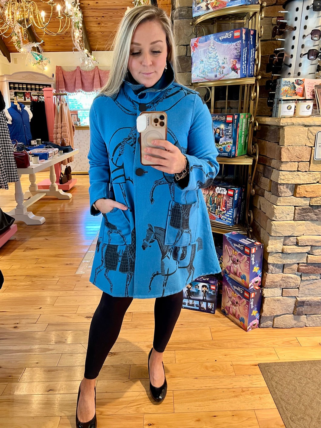Blue Equestrian Reversible Swing Coat