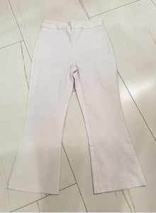 White Crop Flare Pull On Pant
