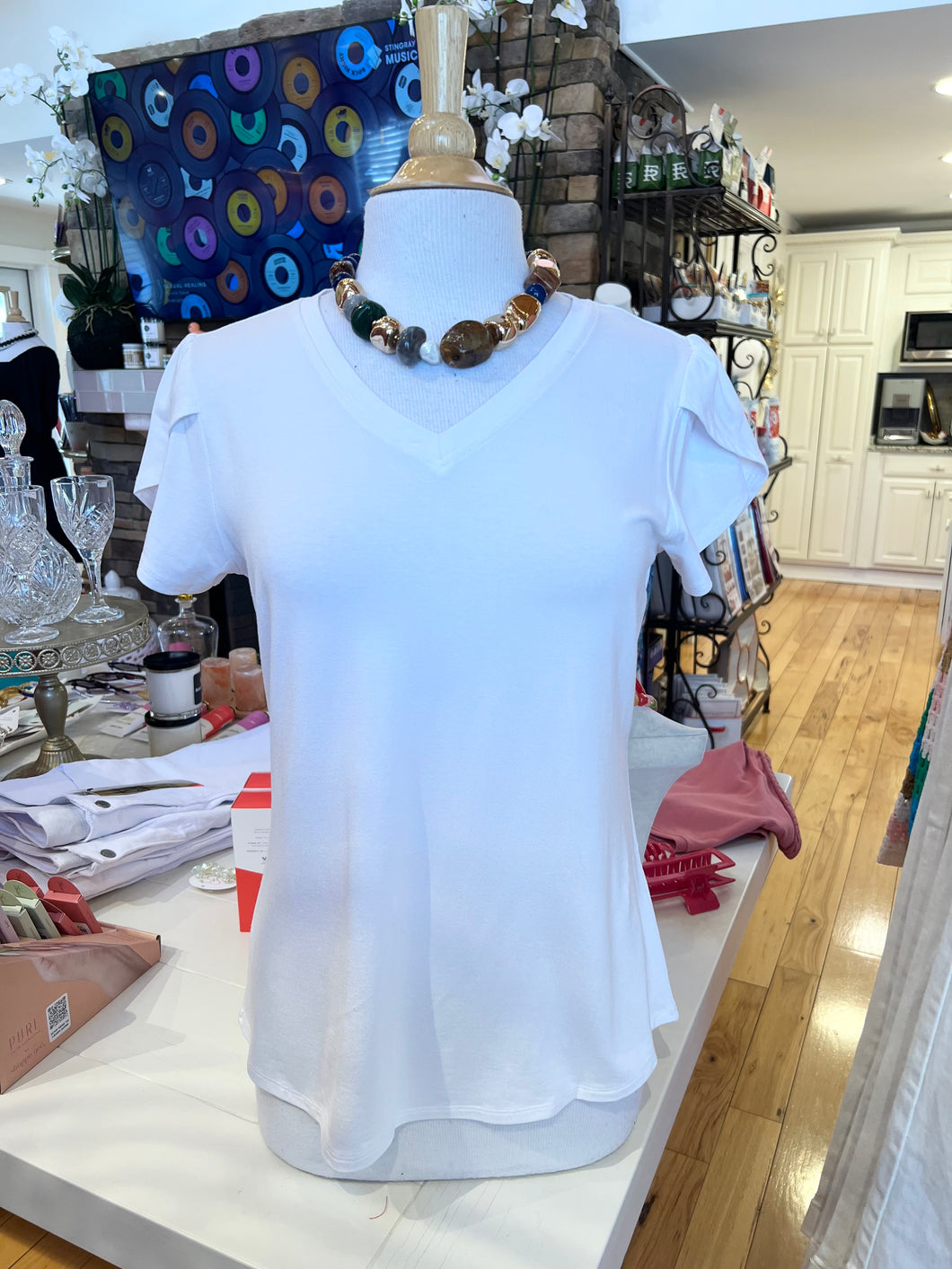 White Tulip Sleeve Top