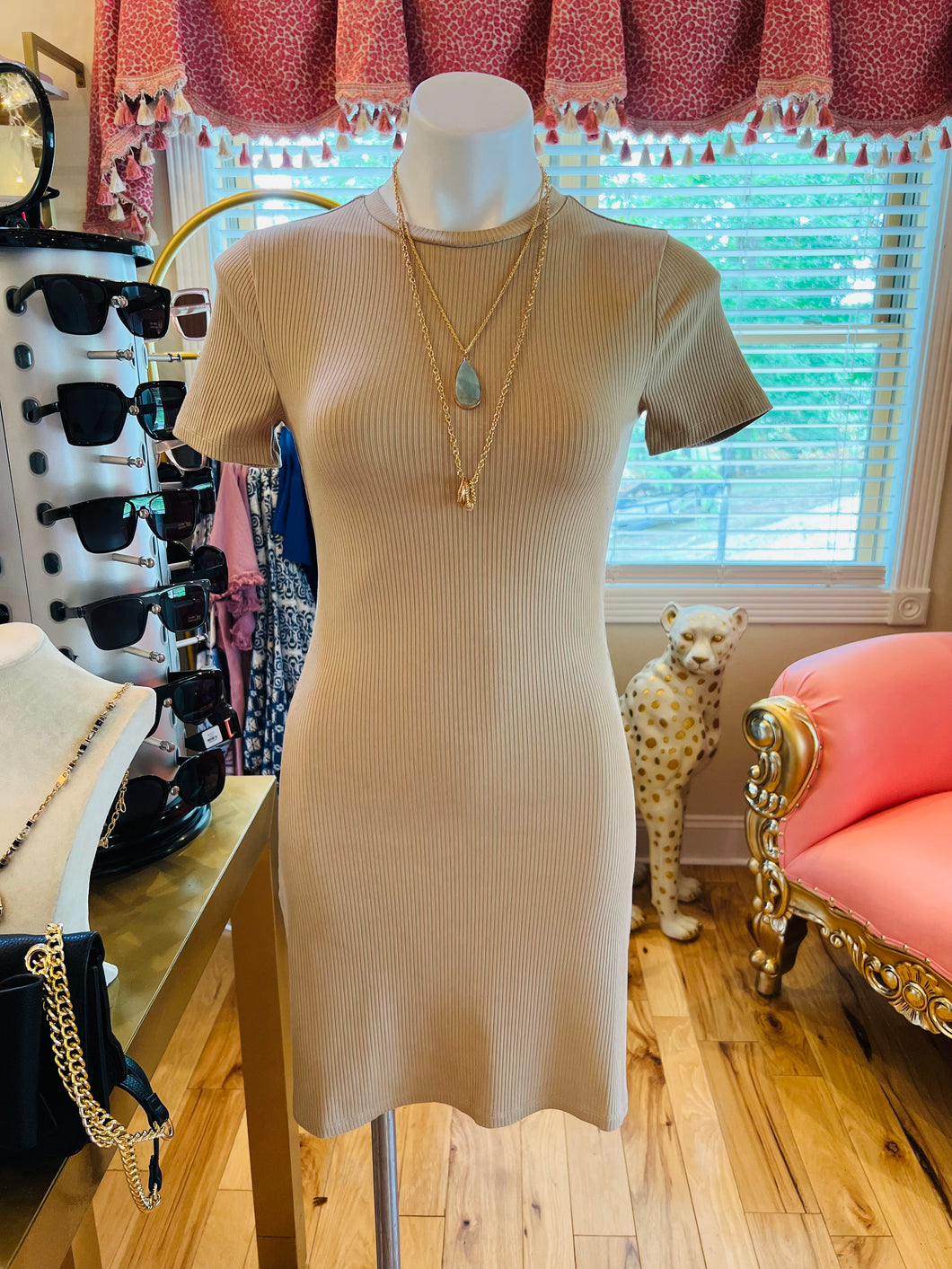 taupe ribbed dress Only You Taupe Ribbed Midi Dress Ivy & Olive Boutique