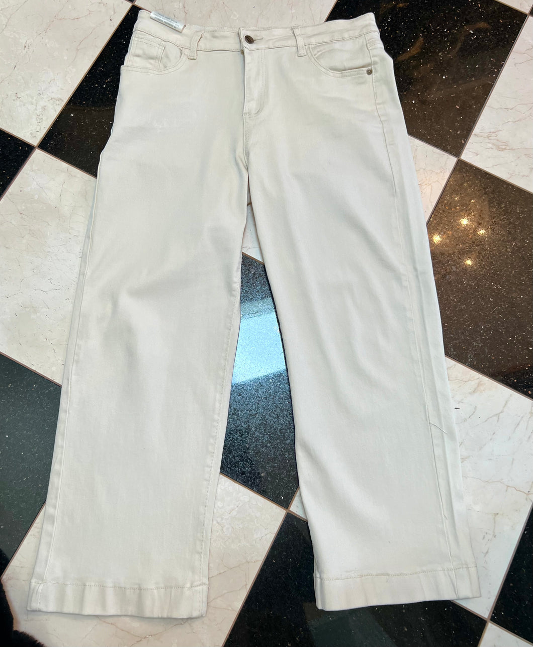 Cafe Stretch Twill Wide Leg Denim