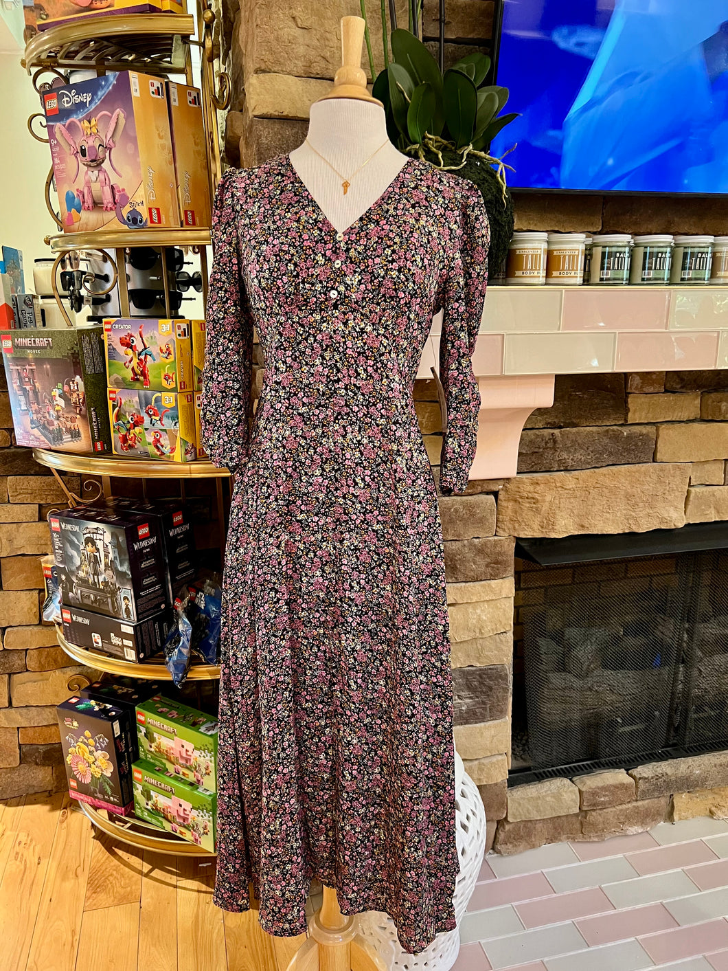 Floral Button Front Maxi Dress