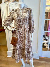 Load image into Gallery viewer, Brown Abstract Midi Dress
