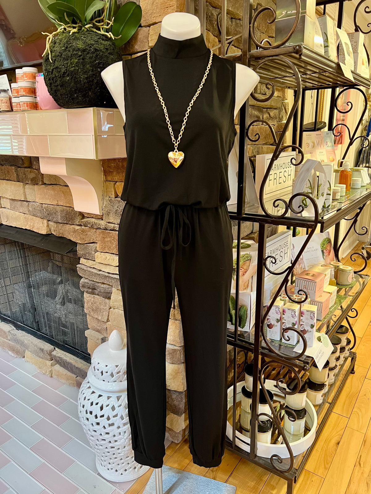 Black Sleeveless Jumpsuit