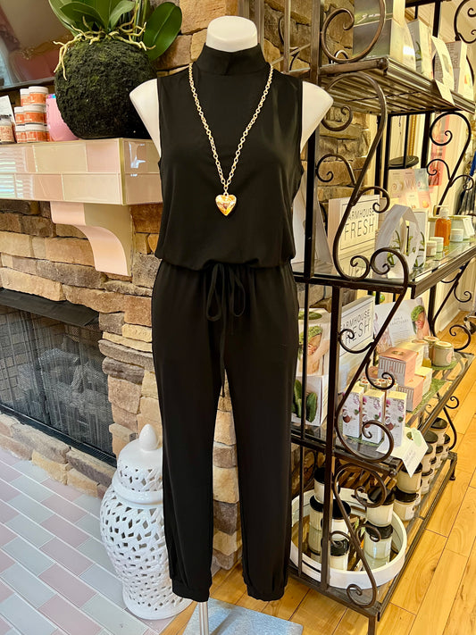 Black Sleeveless Jumpsuit