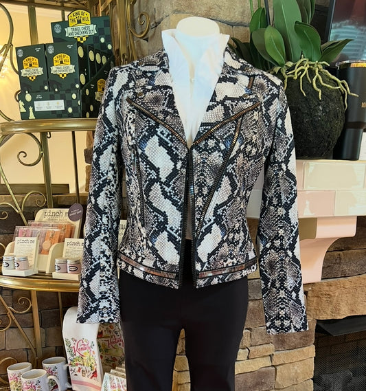 Snakeskin Knit Blazer