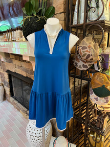 Royal Blue Athletic Quarter Zip Dress