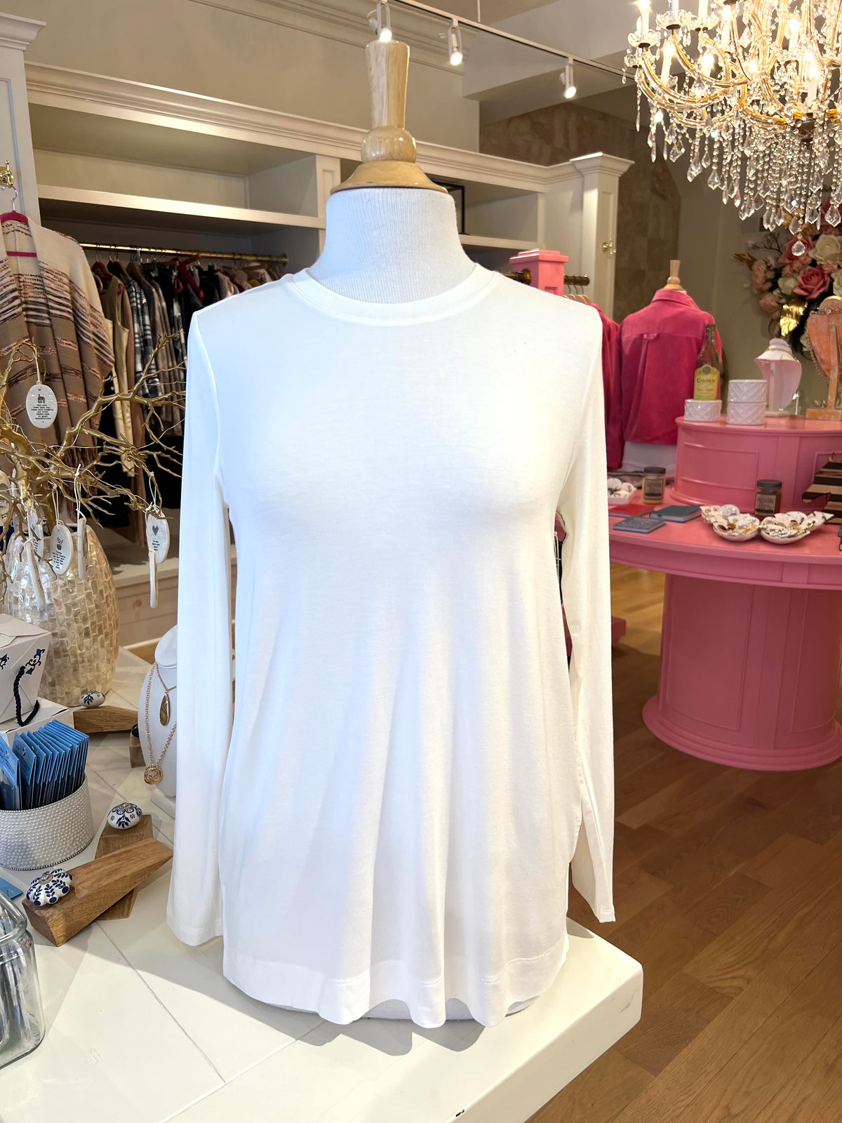 White Scoop Neck Top