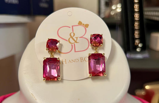 Hot Pink Jewel Earring