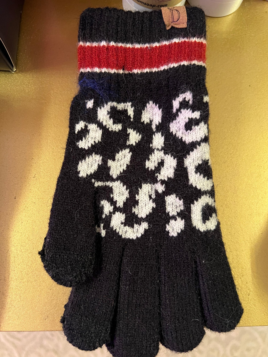 Black Animal Print Glove