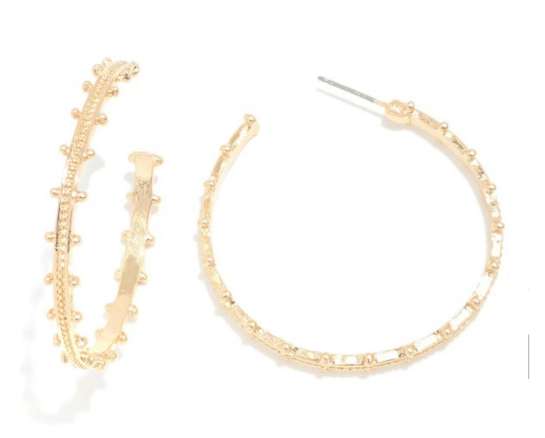 Gold Beaded Metal Hoop