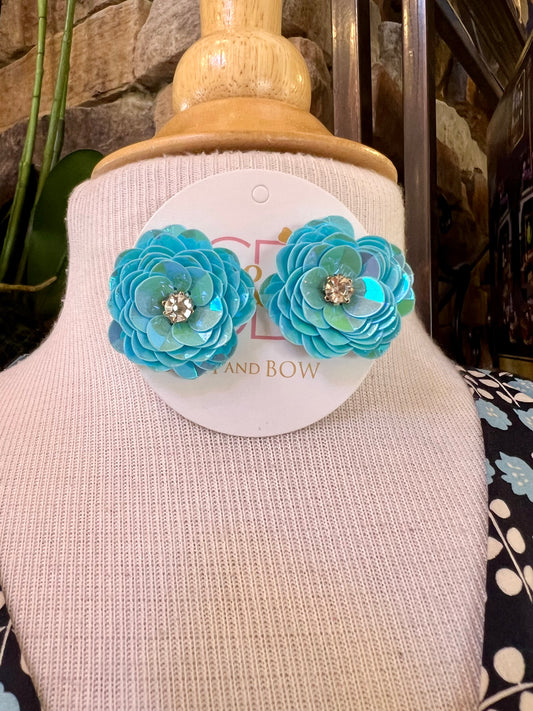 Light Blue Flower Earring