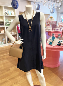 Navy Sleeveless Woven Dress