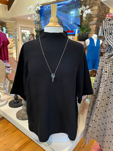 Black Mock Neck Top