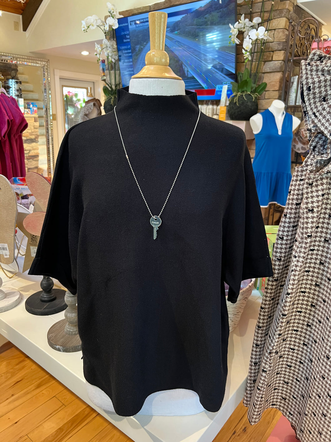 Black Mock Neck Top