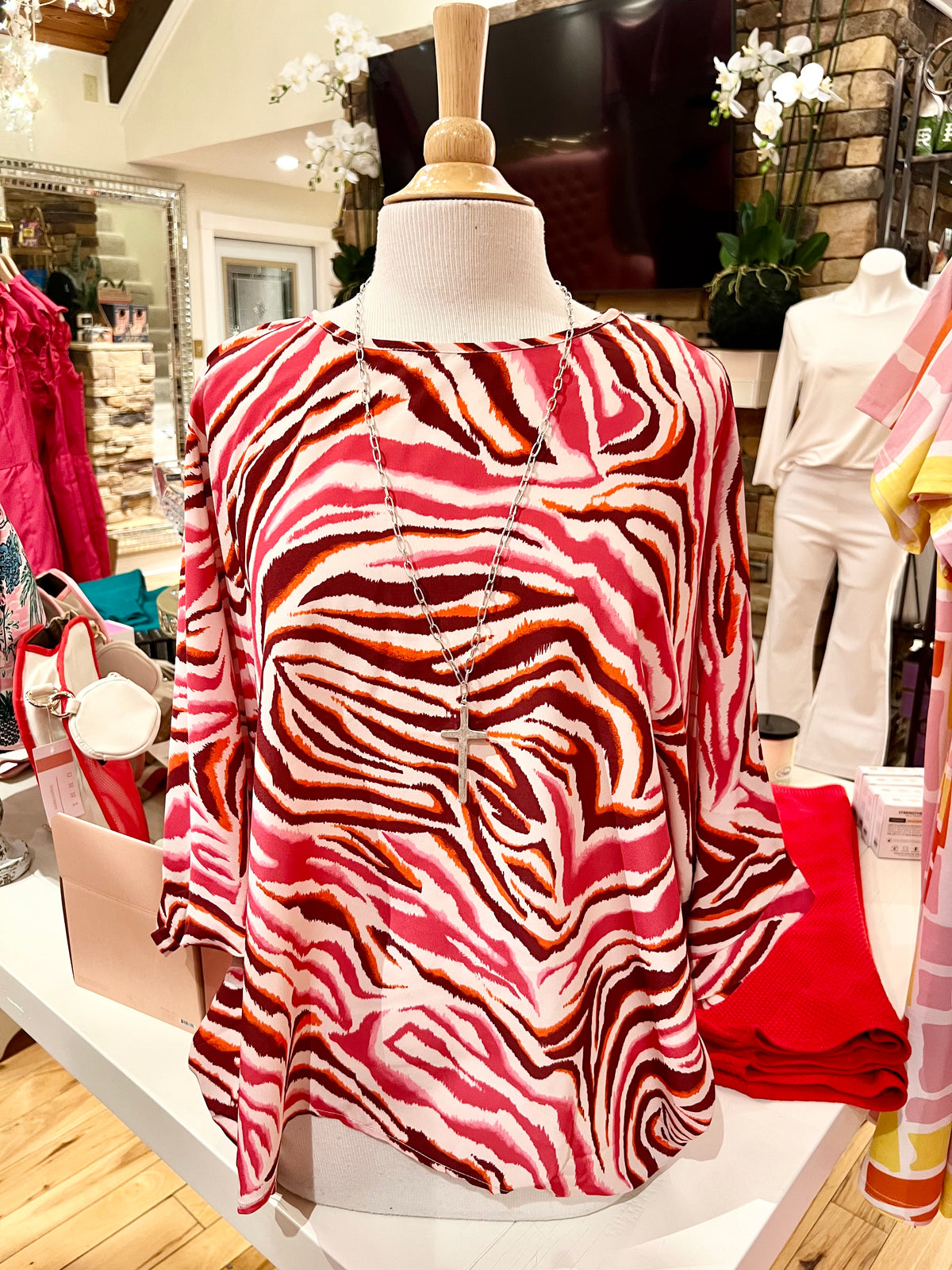 Fuchsia Mix Drape Top