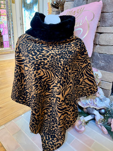 Animal Print Poncho