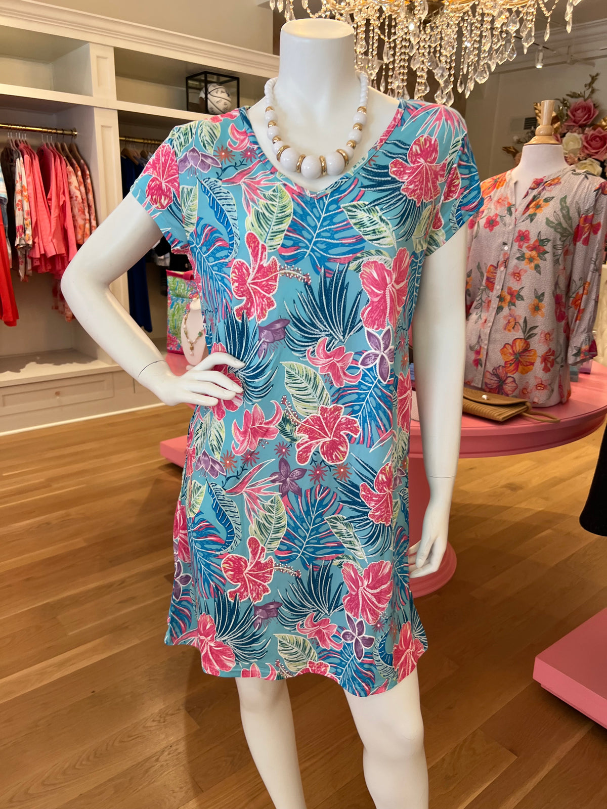 Hibiscus Short Sleeve Dress
