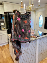Load image into Gallery viewer, Camo Woven Scarf w/Zebra Print &amp; Stars
