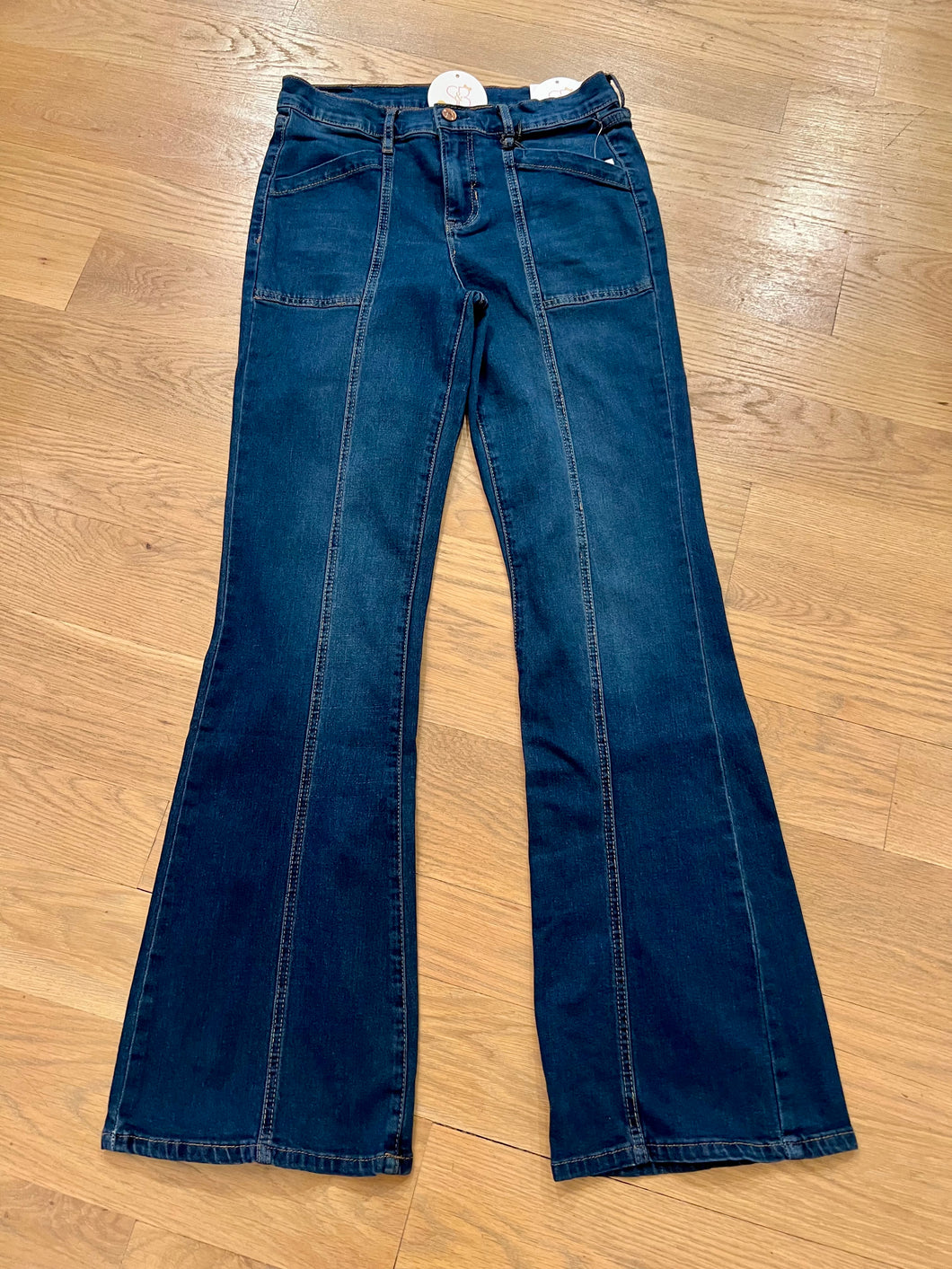 Dark Wash High Rise Flare Denim