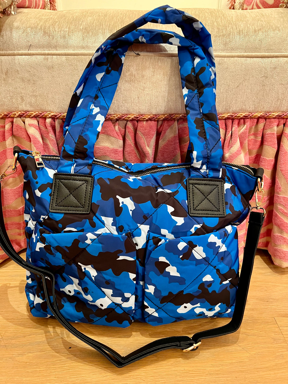 Blue Camo Tote Bag
