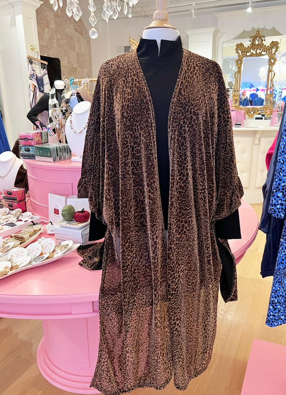 Metallic Animal Print Kimono