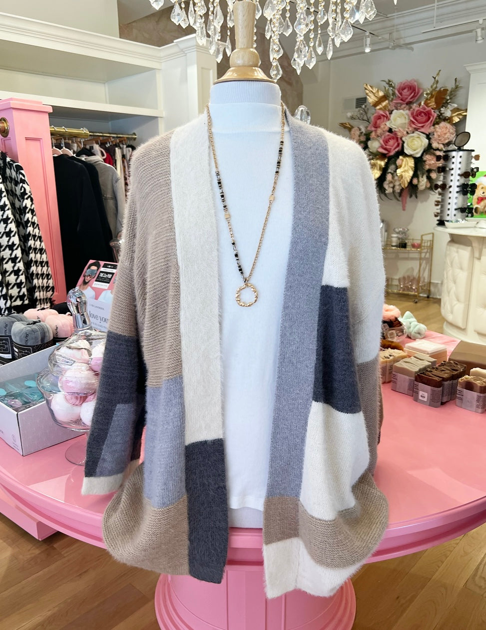 Color Block  Cardigan