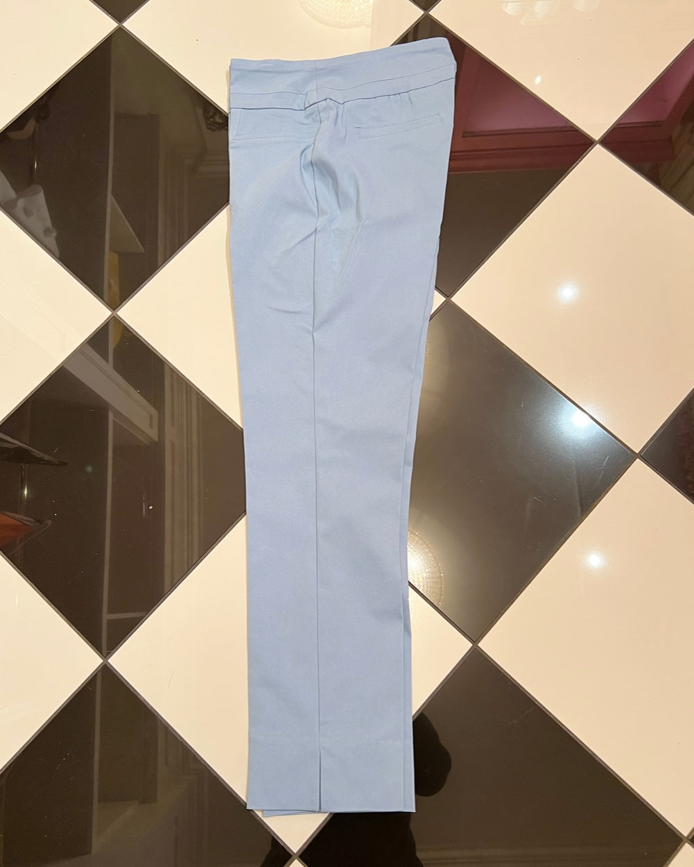 Light Blue Pull On Ankle Pant