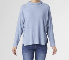 Load image into Gallery viewer, Light Blue Ribbed Mock Neck Sweater
