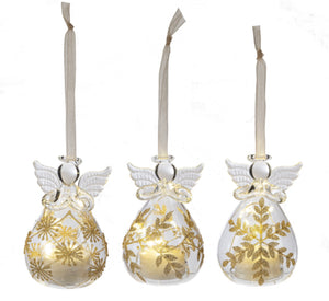 Gold Leaf Led Angel Ornaments