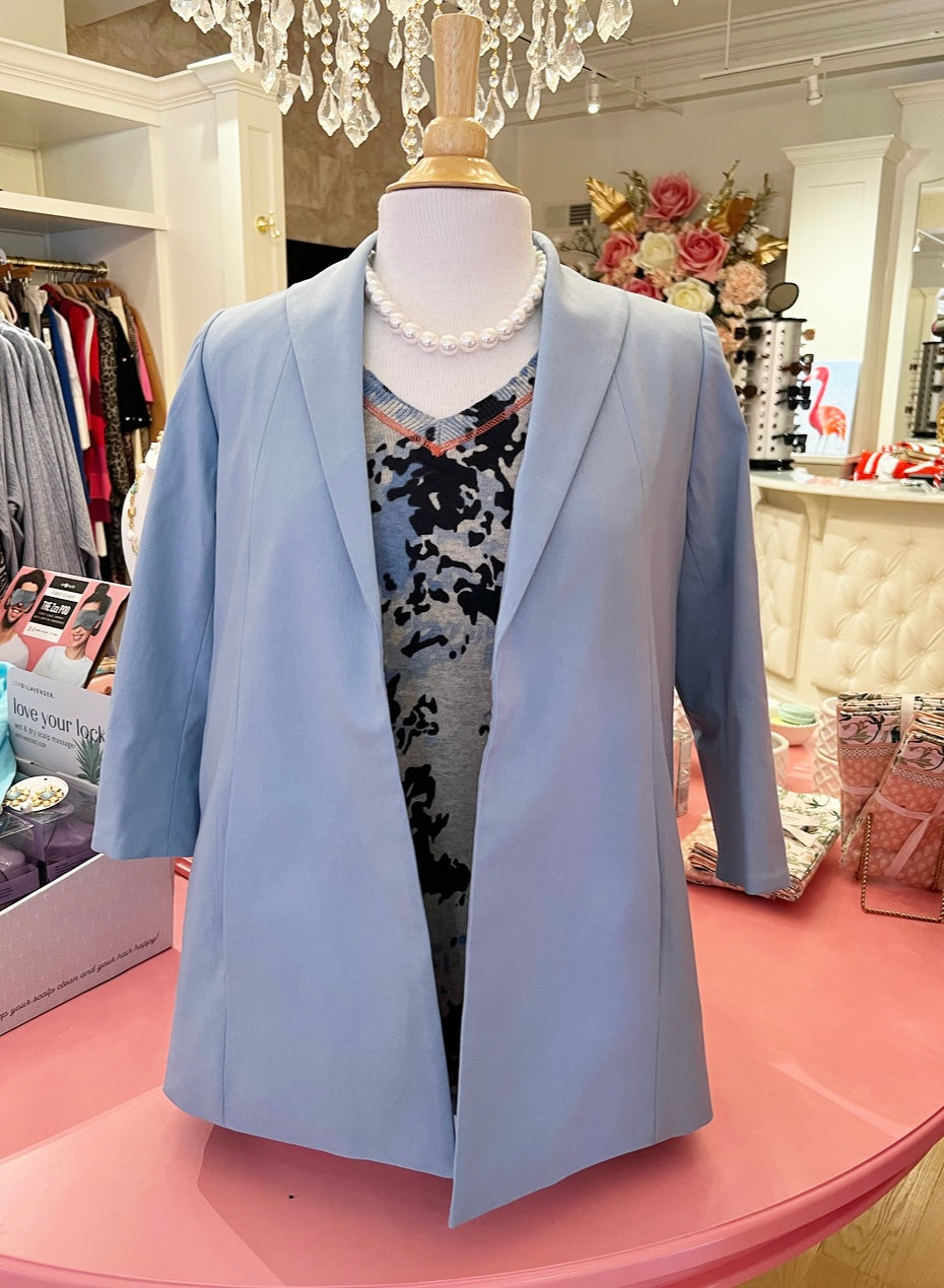 Light Blue Short Swing Coat