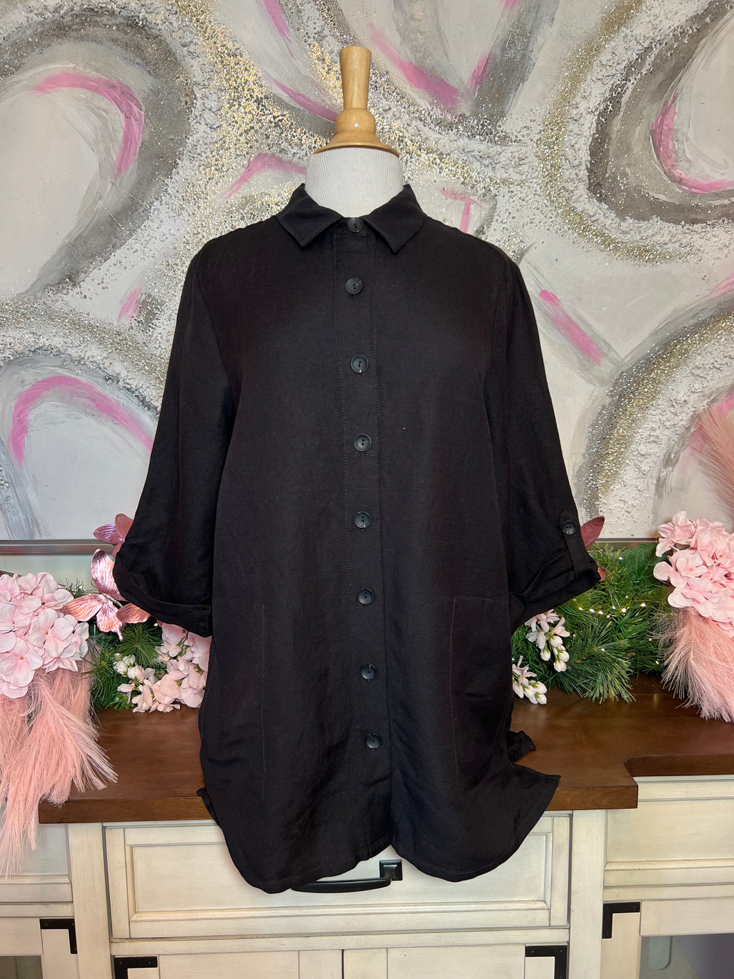 Black Woven Blouse