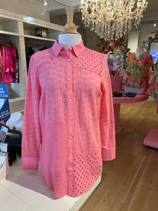 Coral Eyelet Long Sleeve